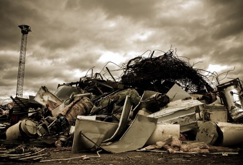 Professional waste clearance team at work